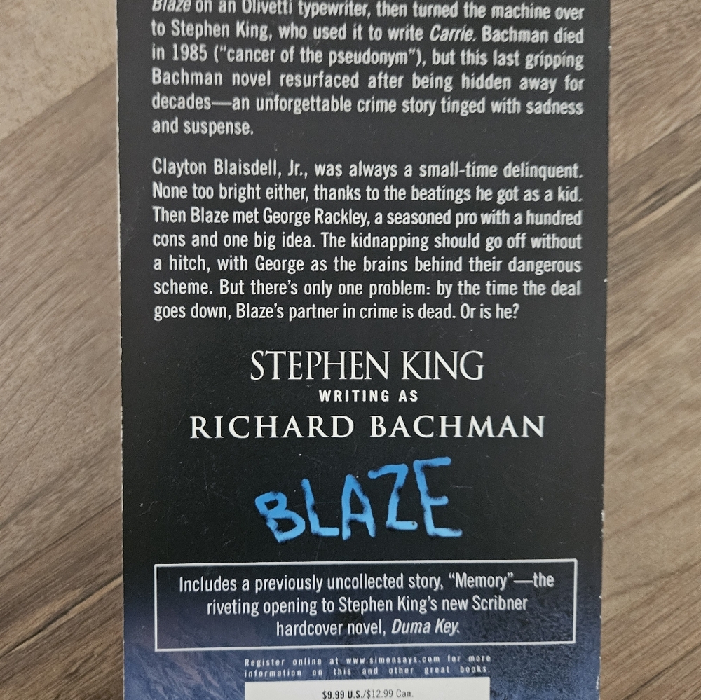 Stephen King Novel 'Blaze' - Picture 2 of 2